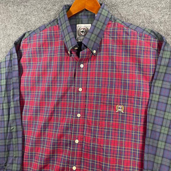 Cinch Button Down Western Shirt Men's XL Red/Green Plaid Long Sleeve Cowboy - Picture 2 of 11